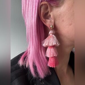 H&M Pink Tassel Drop Earrings
